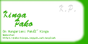 kinga pako business card